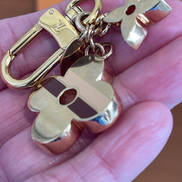 Louis Vuitton Monogram Stripes Flowers Key Ring Bag Charm With Box - Picture 13 of 13